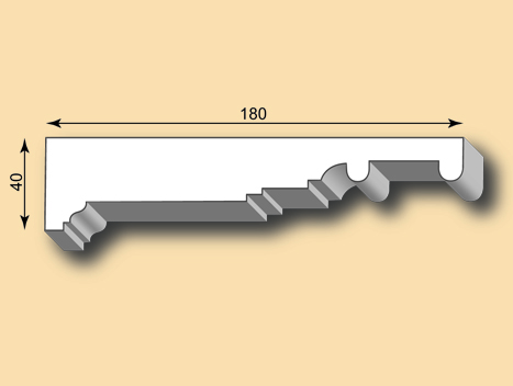 Stuckleiste / Stuckprofil Gips SL180-01 Echtstuck