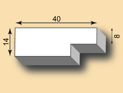 Stuckleiste aus Gips SL40-45 - STUCK-DEKOR