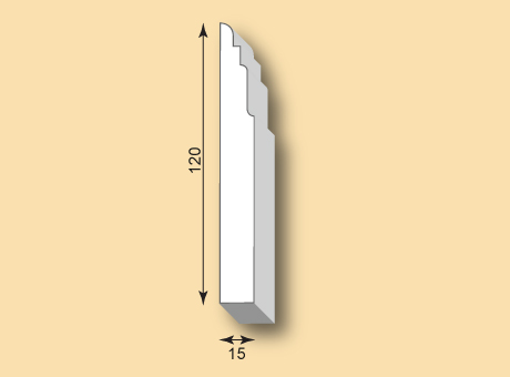 Stucksockel SO120-01 Sockelleiste Gips