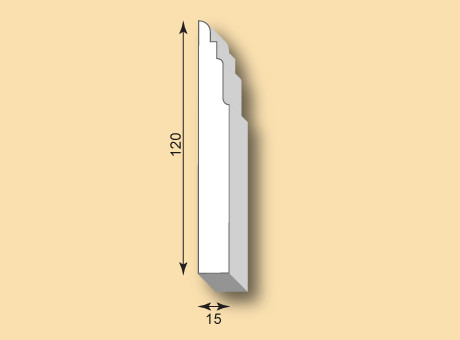 Stucksockel SO120-01 Sockelleiste Gips